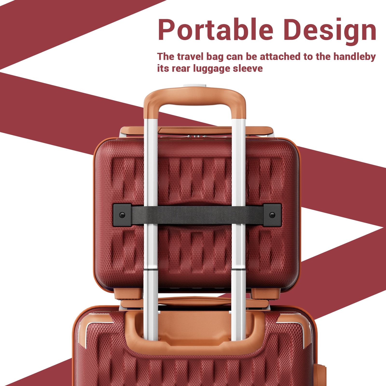Melalenia - 7 Luggage Sets ABS Hardside Spinner Luggage -With Spinner Wheels and TSA Lock