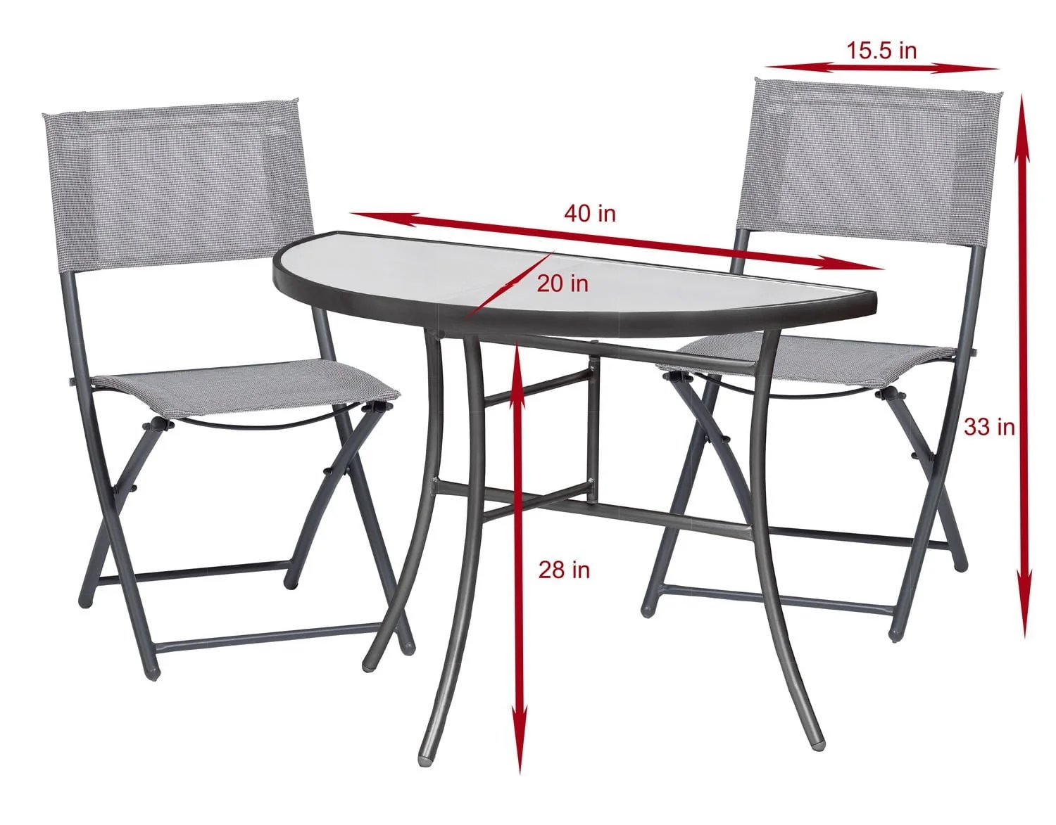 Sunmate Casual 3pc Bistro Set Contemporary Style Outdoor Dining Furniture