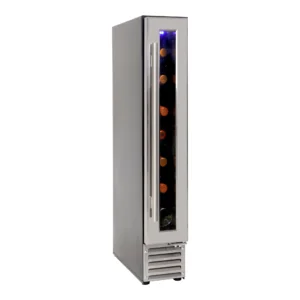 Koolatron Wine Fridge - Under Counter Wine Cooler, 7 Bottle Chiller, Built in 6-inch Cabinet for Champagne, White & Redwines, Bar, Freestanding Cellar, Stainless Steel, (18 L)
