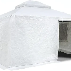 Domi 10' x 12' Double Roof Universal Winter Gazebo Cover for Hardtop Gazebos,Enclosed Cover with Sidewalls and Mesh Windows Waterproof (White)