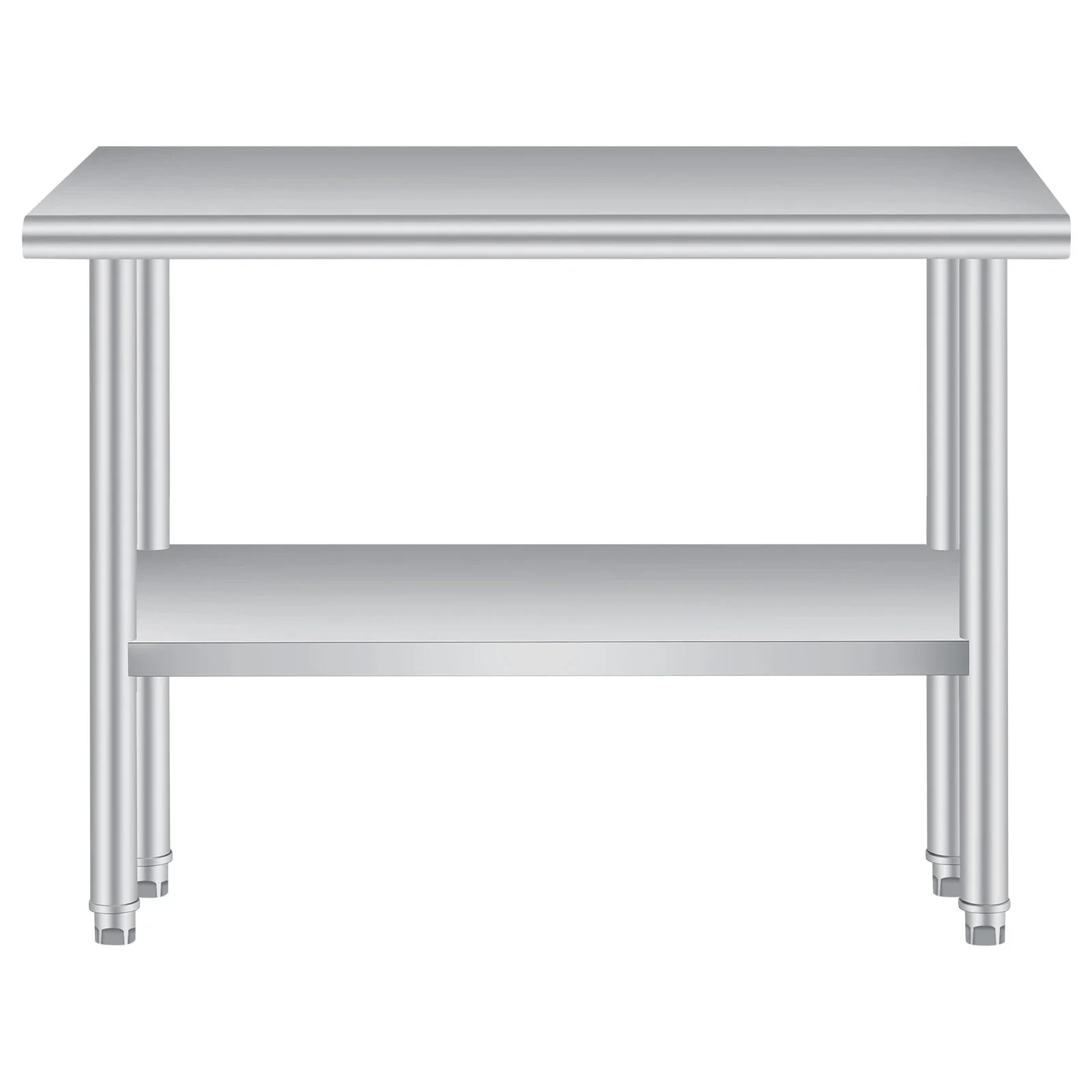 Heavy Duty Stainless Steel Outdoor Kitchen Storage Table –Commercial Prep Work Table with Adjustable Undershelf, Backsplash, Rounded Corners, Rust Resistant, NSF Certified