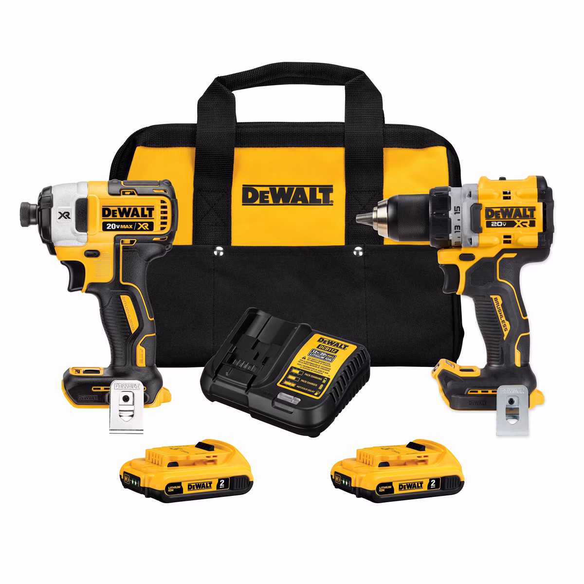 DEWALT 20V MAX Brushless Cordless Drill & Impact Driver Combo Kit with 2 Batteries & Charger -C DCK248D2
