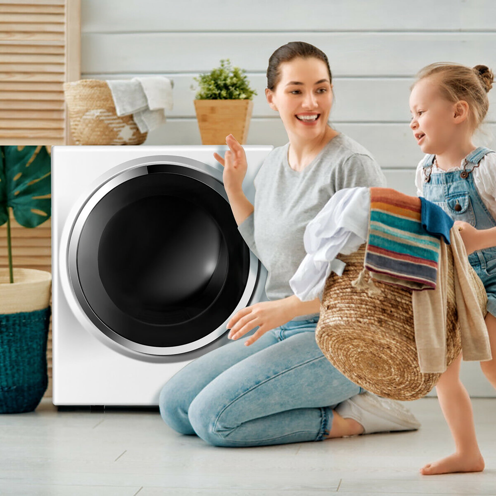 Costway Electric Tumble Compact Cloth Dryer Stainless Steel Wall Mounted 1.5 cu .ft
