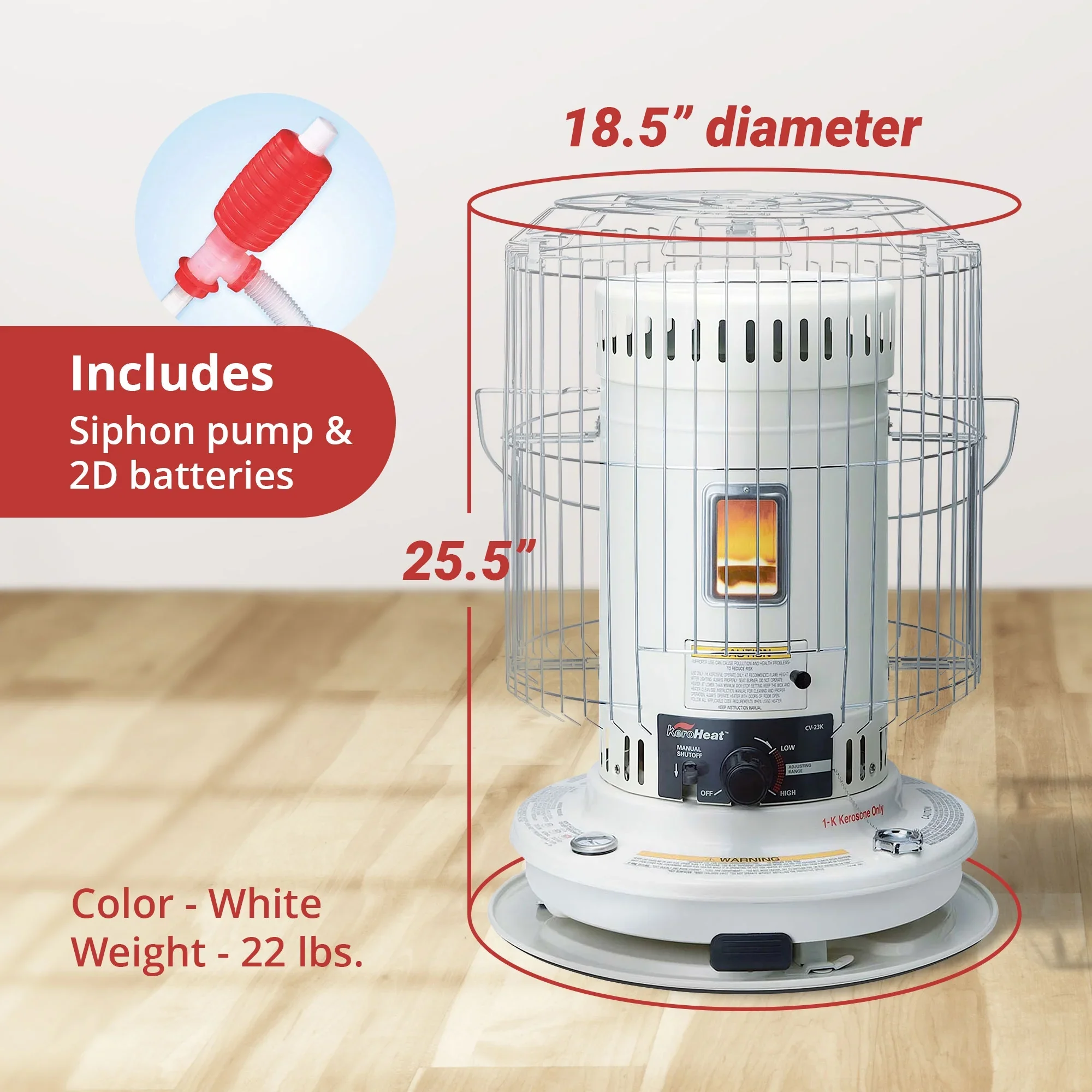 Sengoku KeroHeat 23,500 BTU Portable Convection Kerosene Heater, 2 Pack