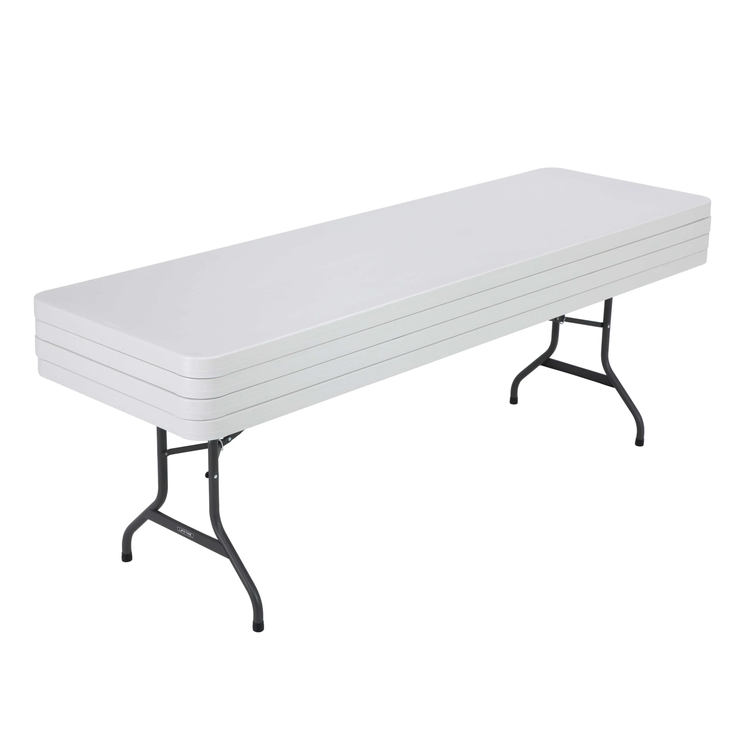 Lifetime Combo Set of (4) 8-Foot Rectangle Folding Tables & (32) Chairs, Indoor/Outdoor Use, White (80147)