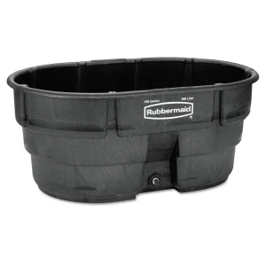 2025 Rubbermaid FG424500BLA Stock Tank, 150 Gal Capacity, Plastic, Black