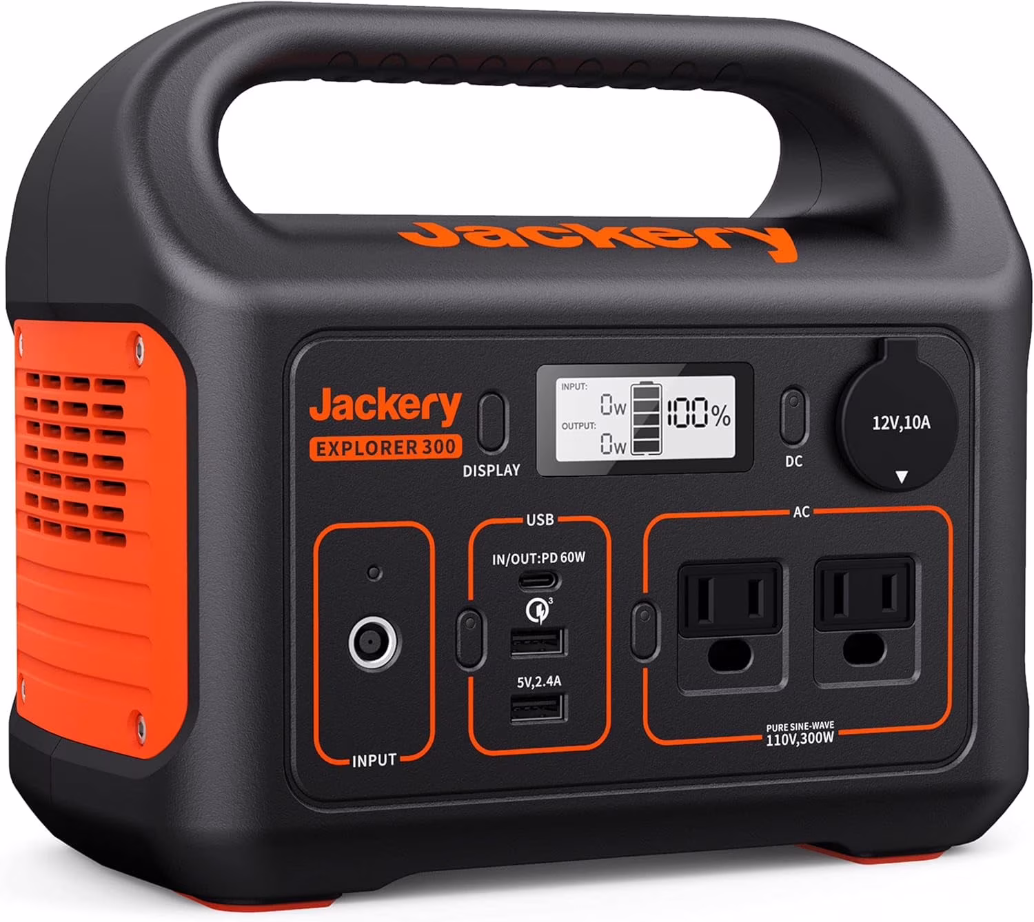 Jackery Portable Power Station Explorer 300 with 5m Extension Cord, 285Wh Backup Lithium Battery, Solar Generator for Outdoors Camping, Travel, Hunting, Blackout
