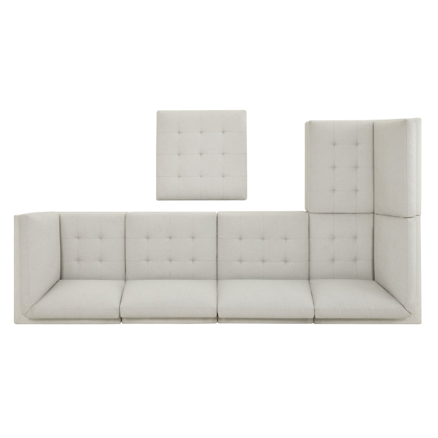 Thomasville Tisdale Tufted 6-piece Fabric Sectional with Storage Ottoman