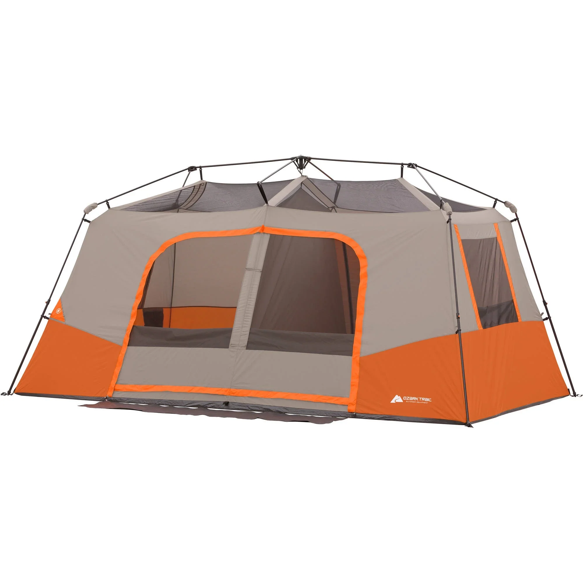 Ozark Trail 11-Person Instant Cabin Tent with Private Room -C 3-Room Family Camping Tent with Awning