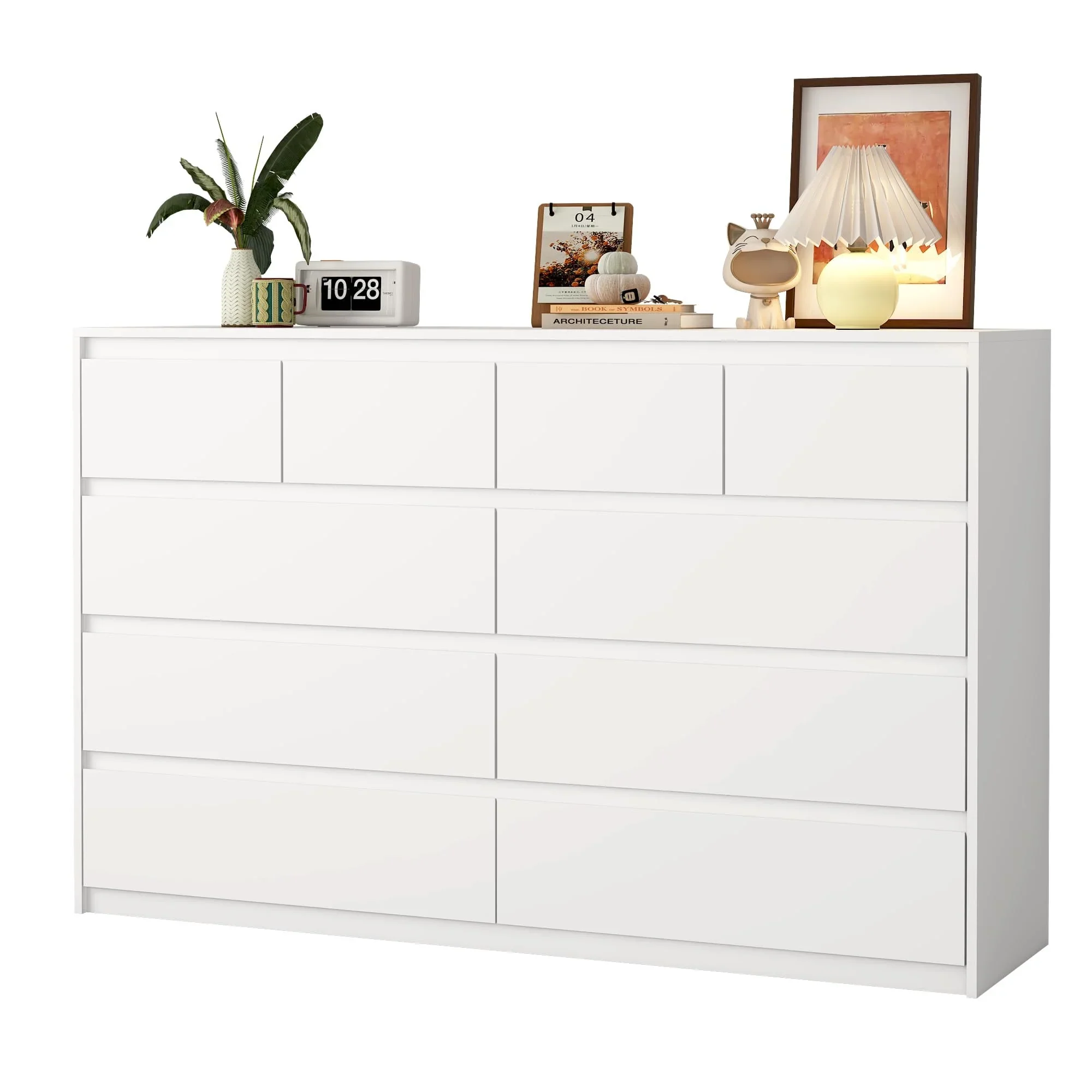 ChVans Black 9 Drawers Dresser with Charging Station, 63" Long Modern Dresser with 9 Drawers for Bedroom, Large Wood Chest of Drawers Handle Free, Dresser for Bedroom, Living Room, Hallway