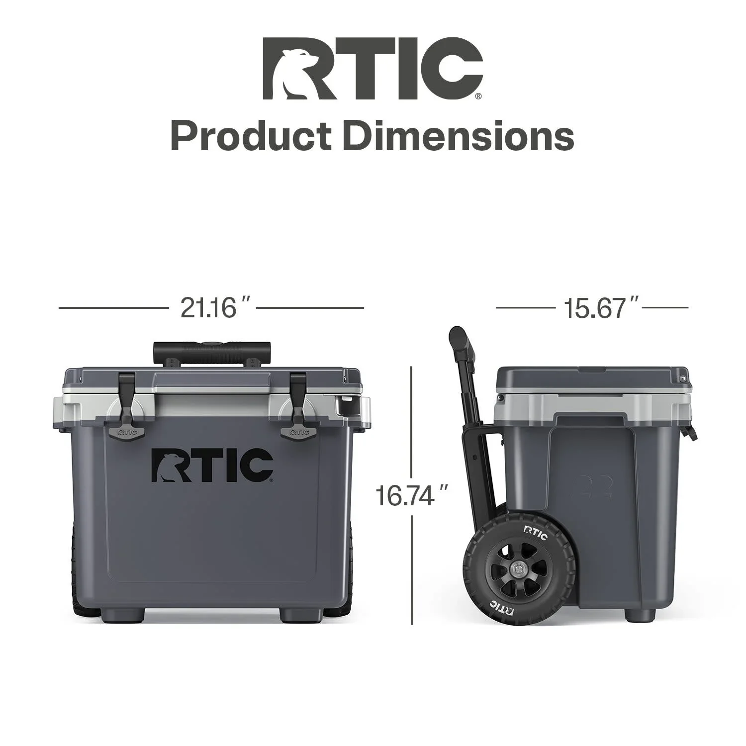 RTIC 22 QT Ultra-Light Wheeled Hard-Sided Ice Chest Cooler, Fits 28 Cans or 6 Wine Bottles, Patriot