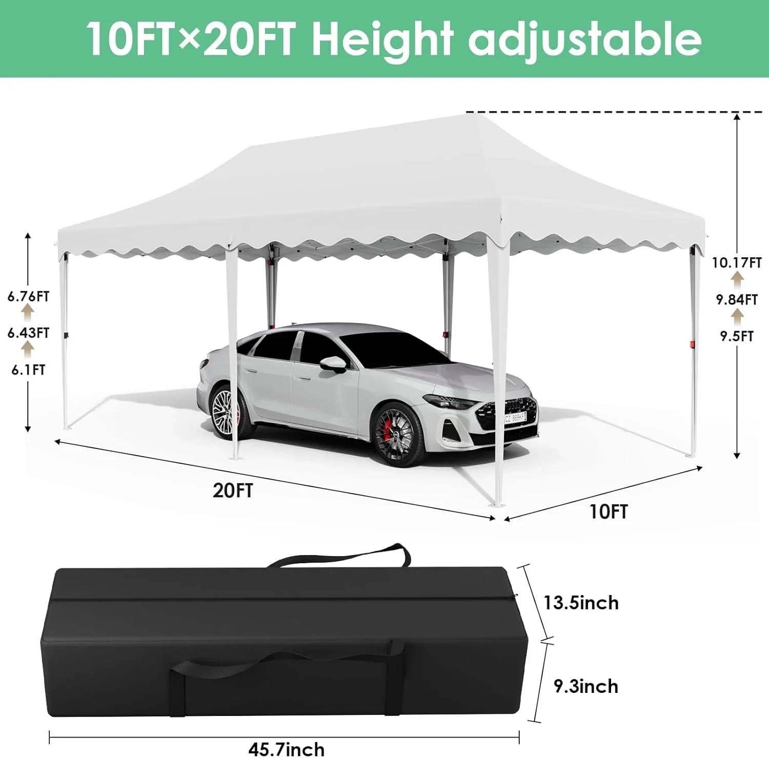 LAZY BUDDY 10'x20' Pop up Canopy Tent with 6 Sidewalls, Heavy Duty Outdoor Canopy Tent Commercial Instant Folding Sun Shelter for Party, Wedding, Camping