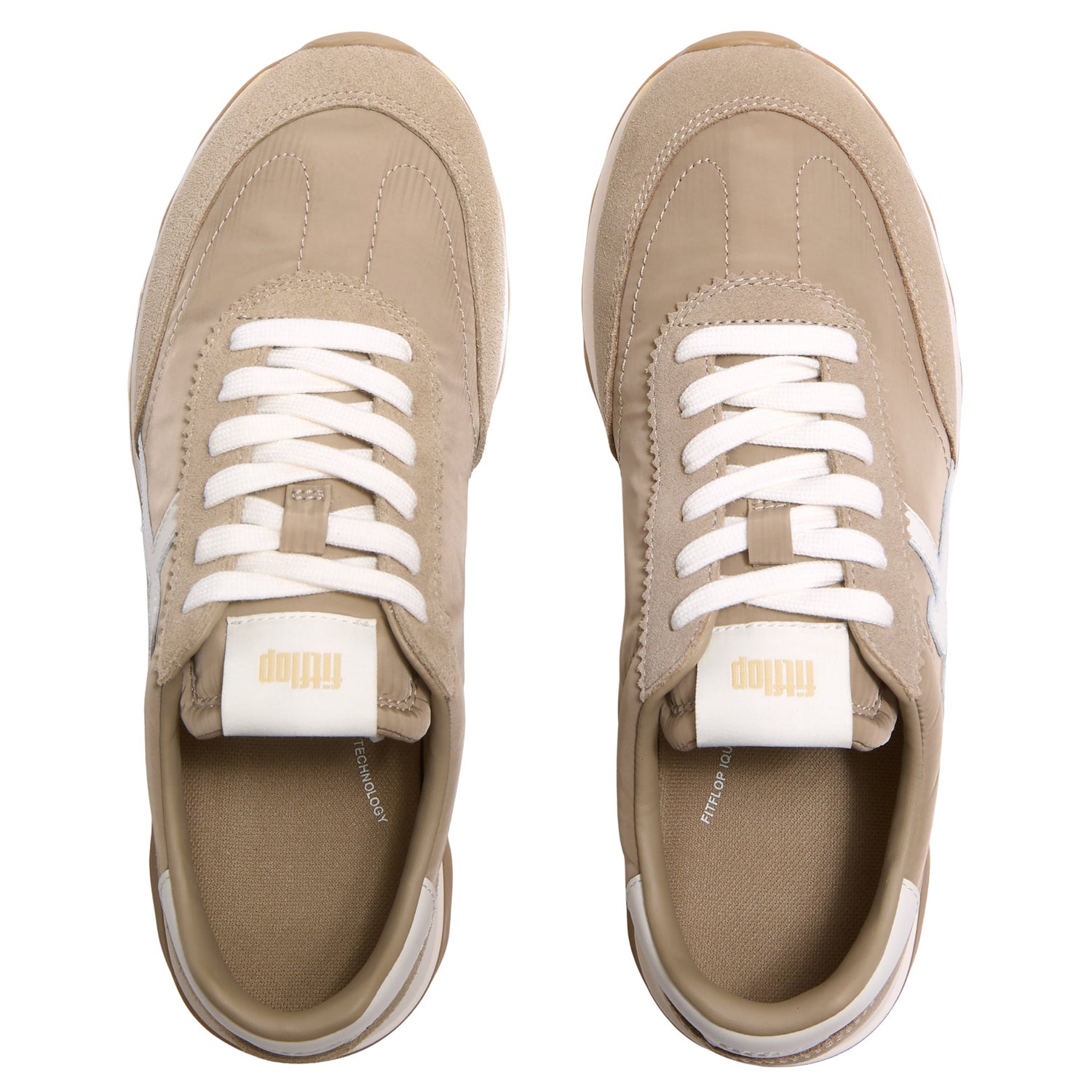 FitFlop Women’s Retro-Q FF Fabric and Suede Sneakers