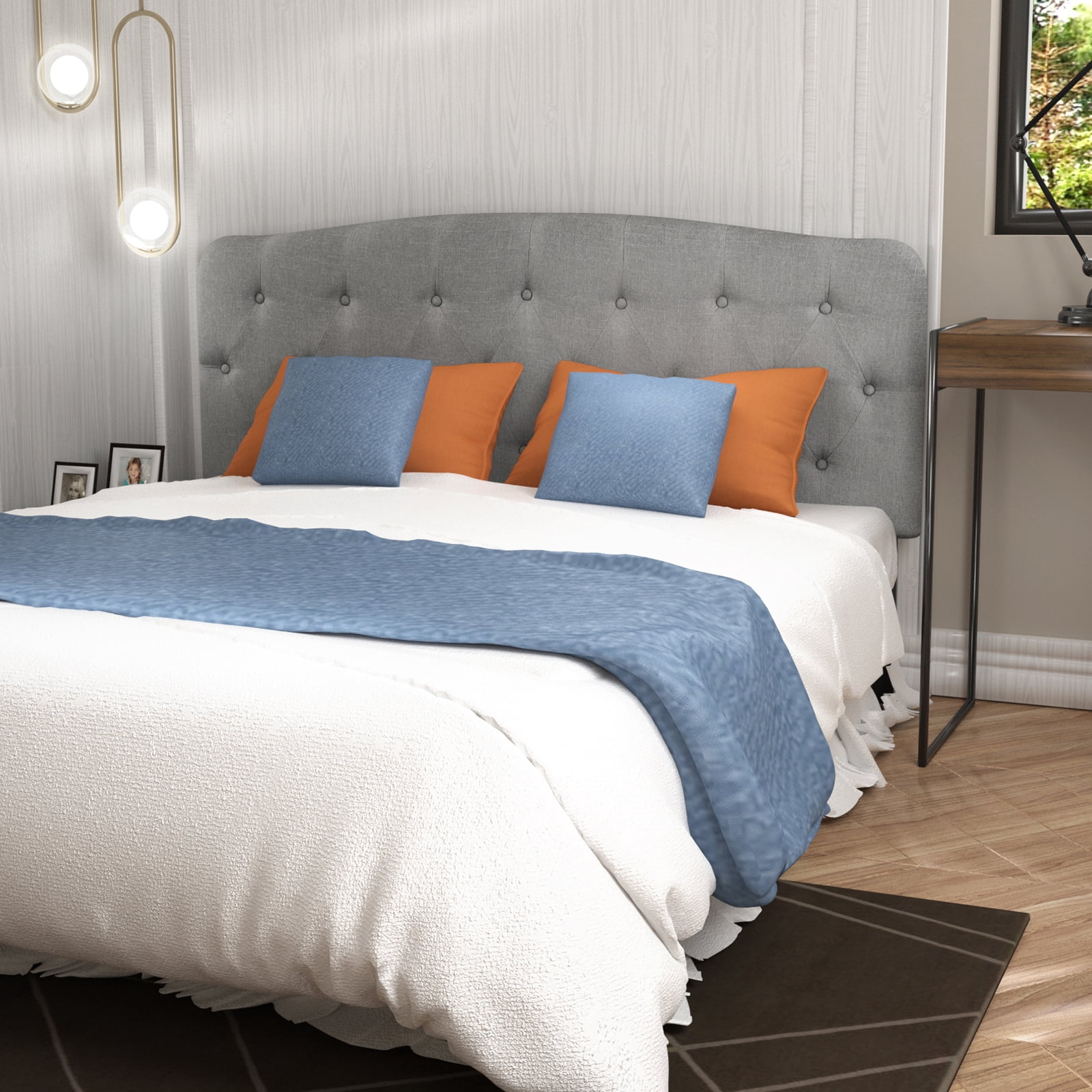 Patiojoy Tufted Upholstered Full Size Headboard Adjustable Height