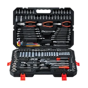 KFFKFF Mechanics Tool Set, 314-Piece Mechanic Tool Kit, 1/4 in, 3/8 in, and 1/2 in Drive, Metric Socket Set, Wrenches, Screwdriver Bits, Accessories, and Storage Case