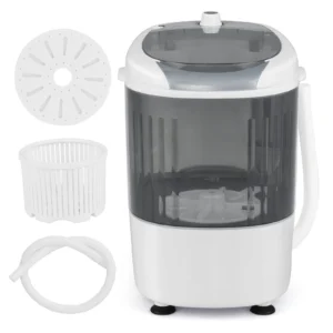 Costway Portable Mini Counter Top Washing Machine 5.5lbs Spin Basket Laundry Grey
