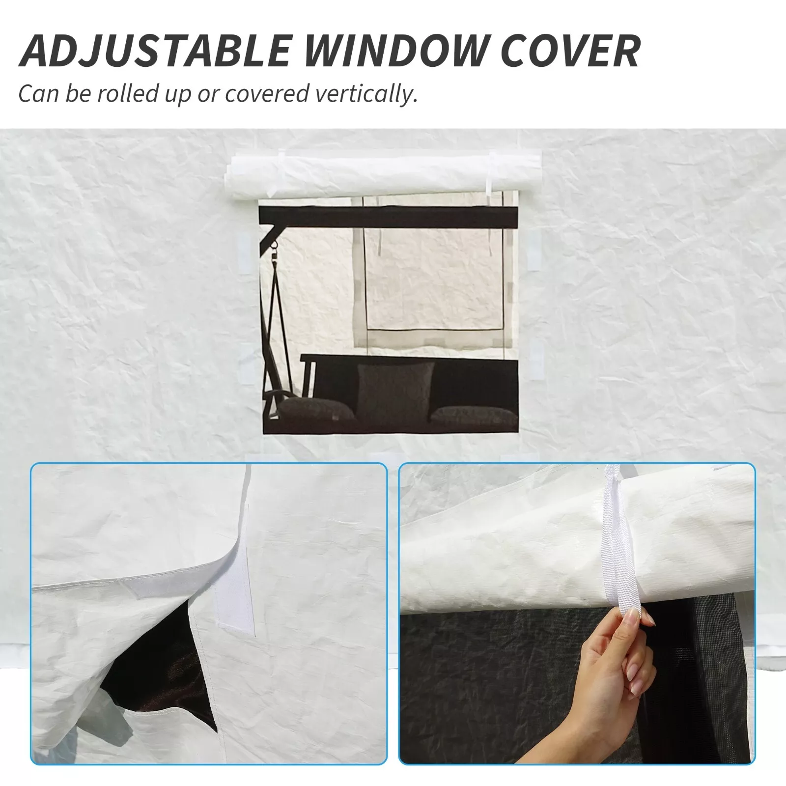 Gazebo Accessories Double Roof Universal Winter Gazebo Cover for Hardtop Gazebos,Enclosed Cover with Sidewalls and Mesh Windows Waterproof (White)