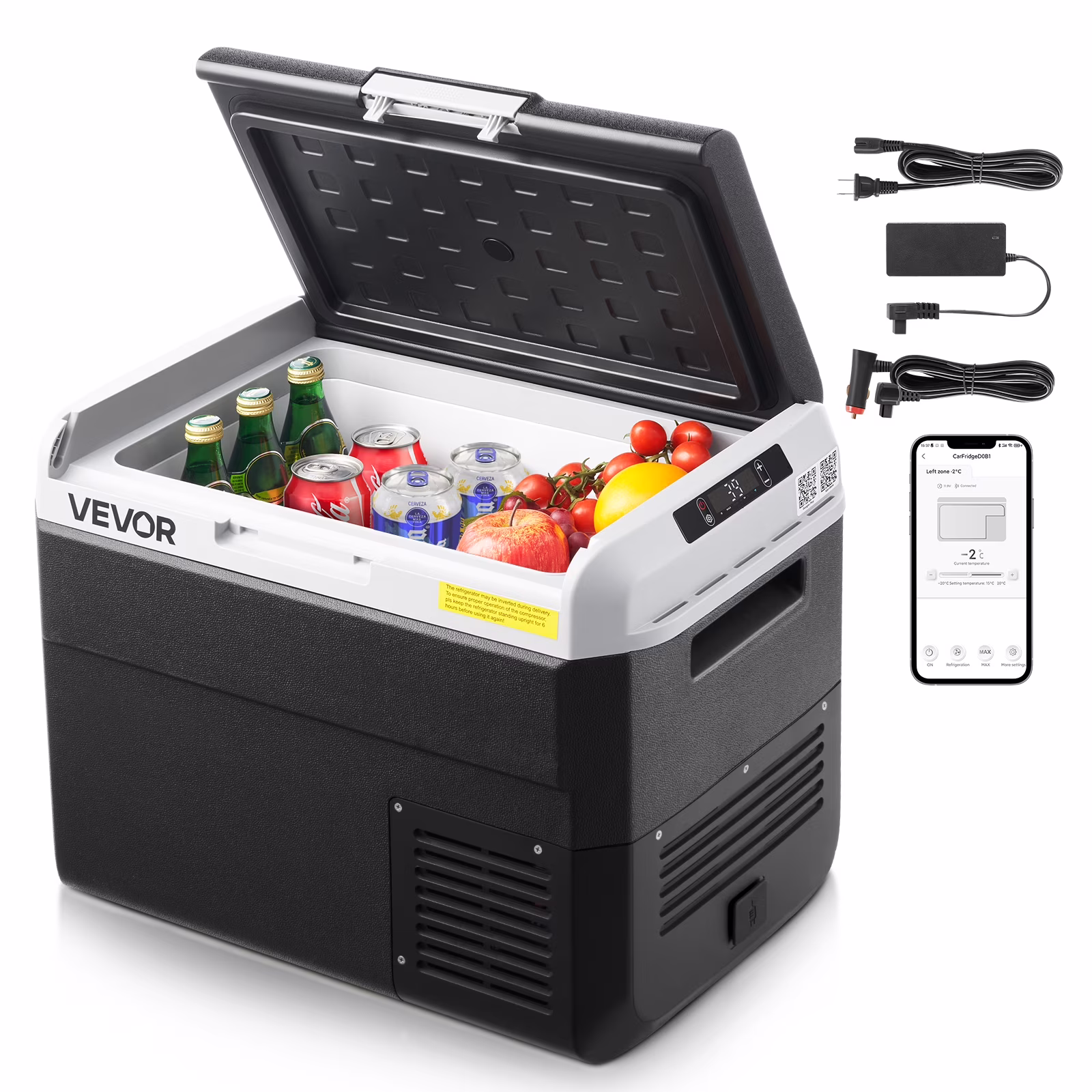 VEVOR 12 Volt Car Refrigerator, 31.7QT/30L Car Fridge, Portable Electric Cooler with -4-H~68-H Adjustable Temperature, 12/24V DC and 100- 240V AC Compressor Freezer for Outdoor, Camping, Travel, RV