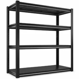 Exenoray 4-Tier Metal Shelving Unit for Garage, 1600lbs Capacity, Heavy Duty Adjustable Storage Rack for Tools, 19"D x 40"W x 57"H Black