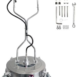 Garvee 24" Pressure Washer Surface Cleaner with Dual Handles - Stainless Steel, 4 - Wheel Design for Driveways