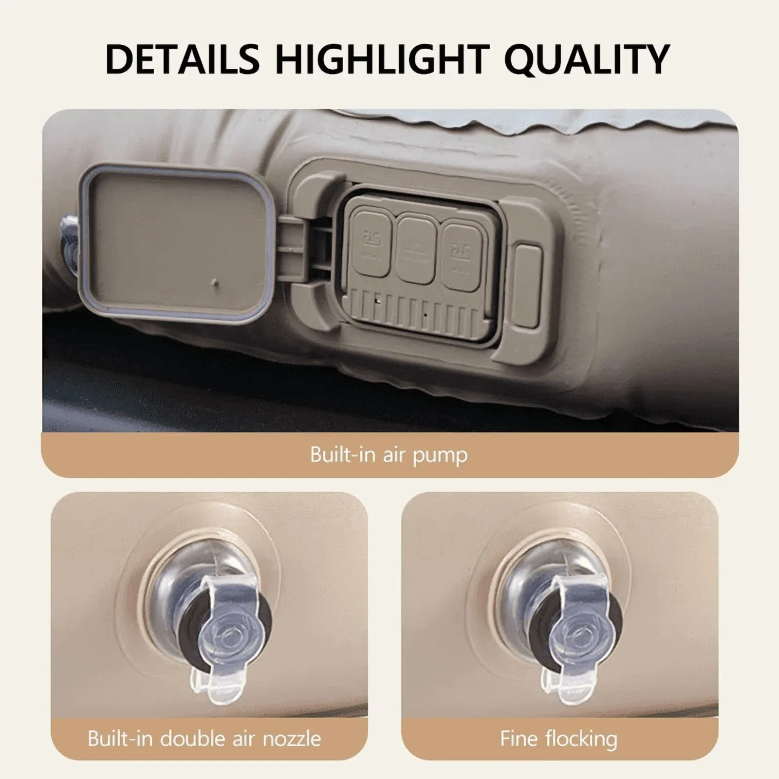 Car Inflatable Mattress For Tesla Model Y Juniper 2021-2025 PVC Flocking Portable Foldable Travel Bed Outdoor Travel Camping Air Mattress