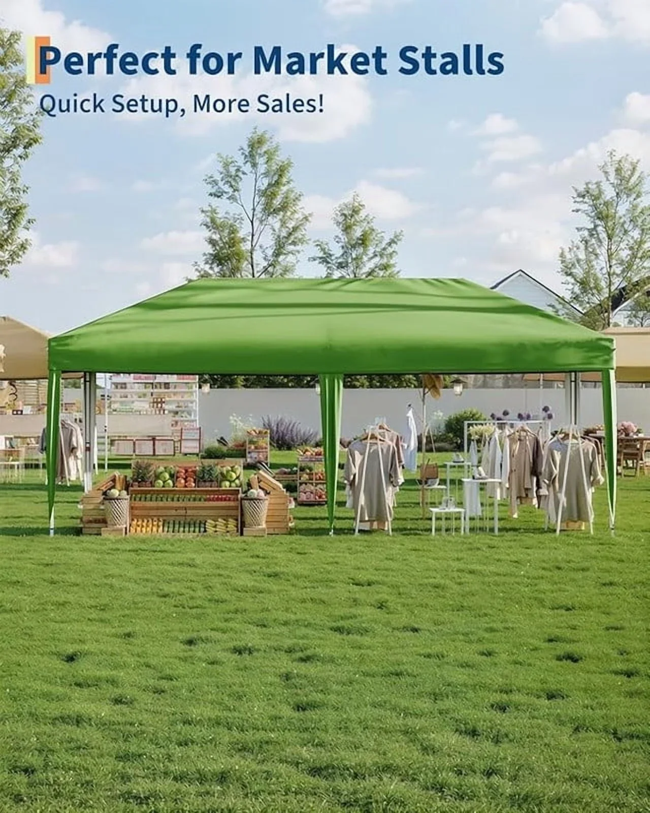 10x20 Pop Up Canopy Tent with 4 Sidewalls, Heavy Duty Outdoor Canopy UPF 50+ All Season Waterproof Commercial Street Vendors Party Tents with Roller Bag, 8 Stakes & 6 Sandbags,Khaki