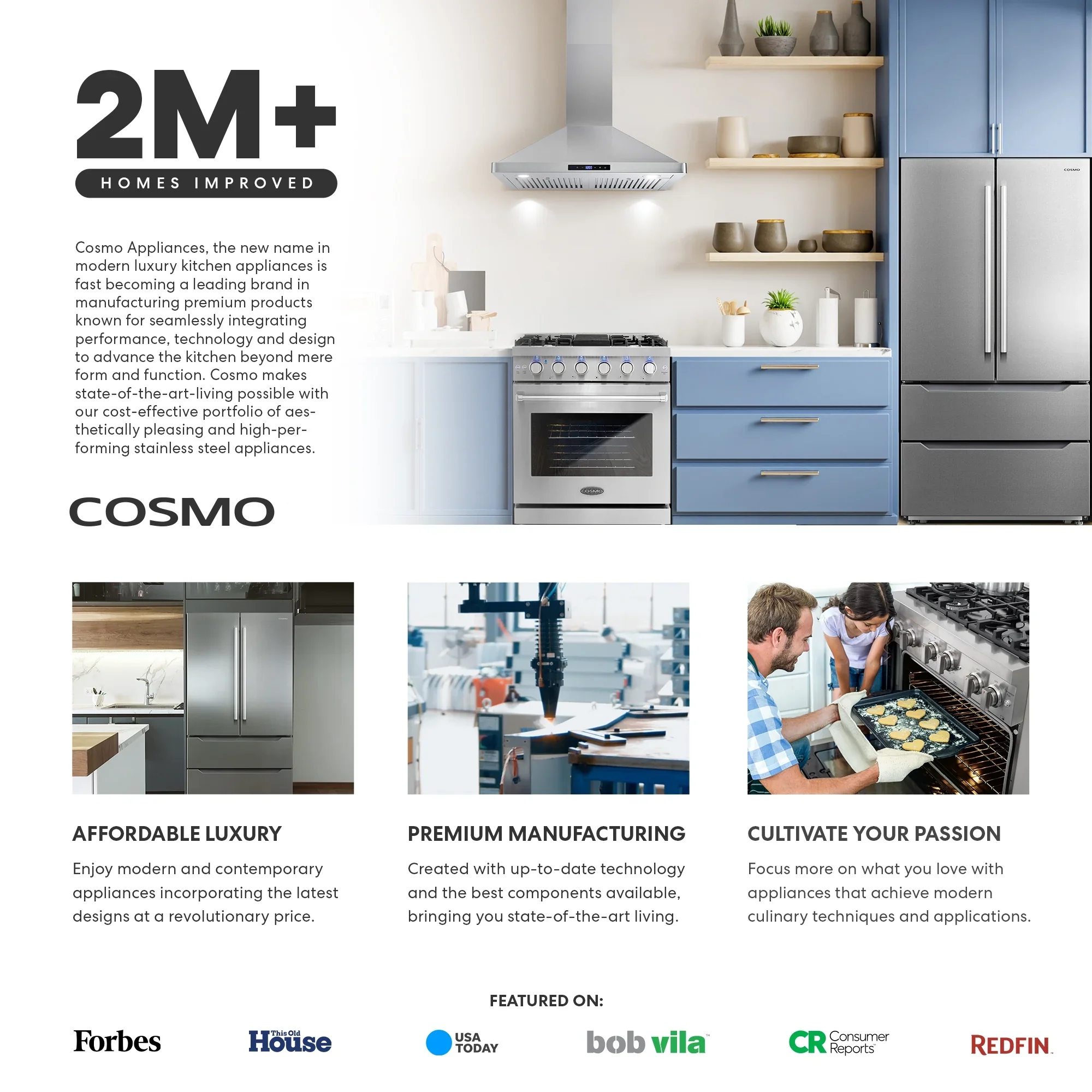 Cosmo 30 in. Stellar Collection 5.0 cu. ft. Electric Range, 4 Burners, Convection Oven in Matte Black