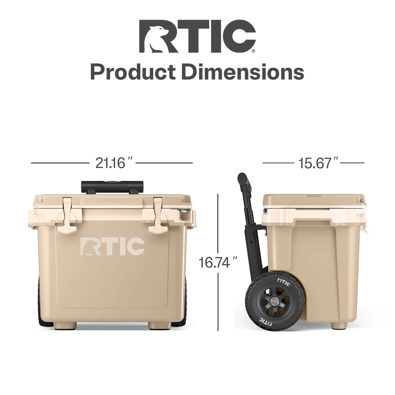 RTIC 22 QT Ultra-Light Wheeled Hard-Sided Ice Chest Cooler, Fits 28 Cans or 6 Wine Bottles, Patriot
