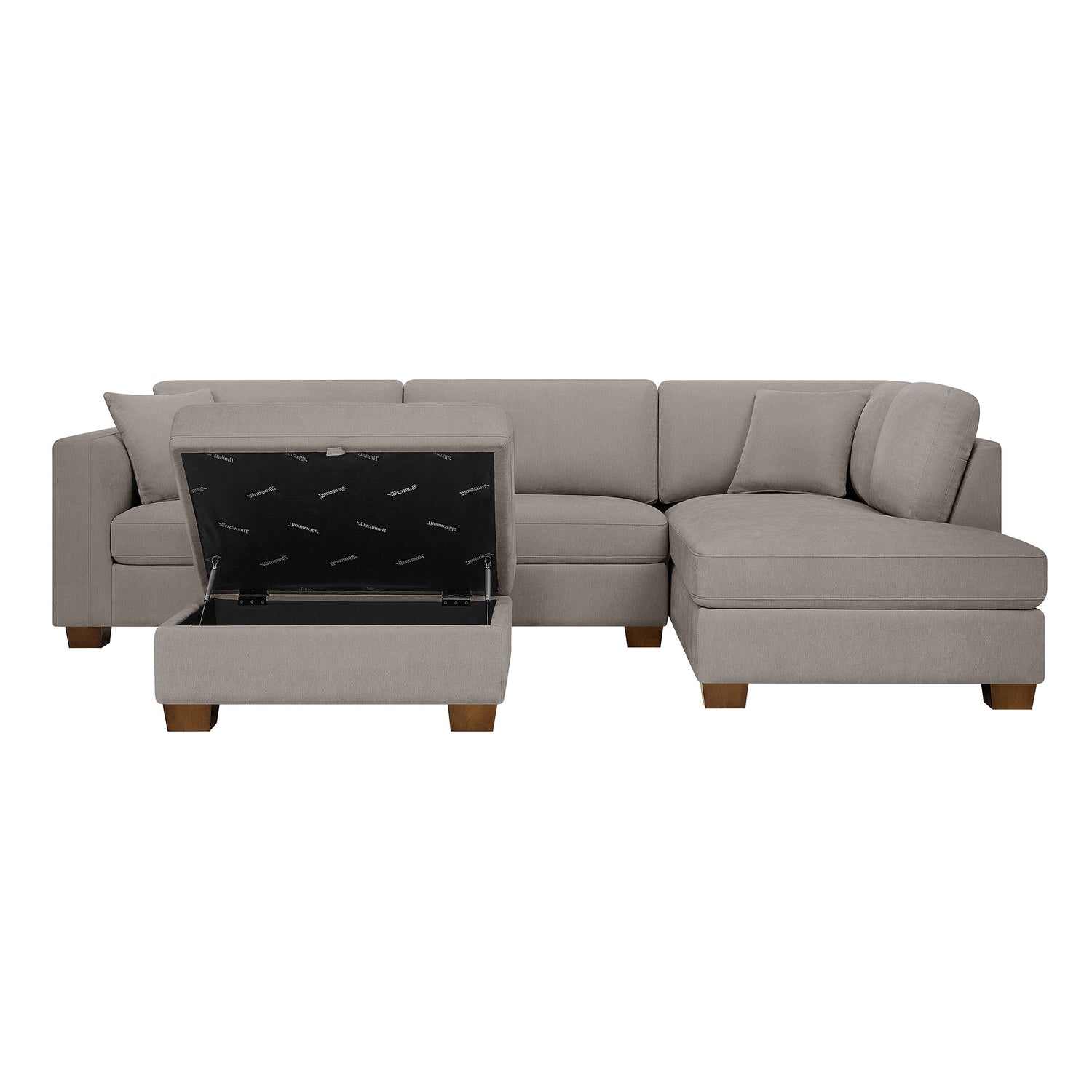 Thomasville Walsen 3-piece Fabric Sectional with Storage Ottoman