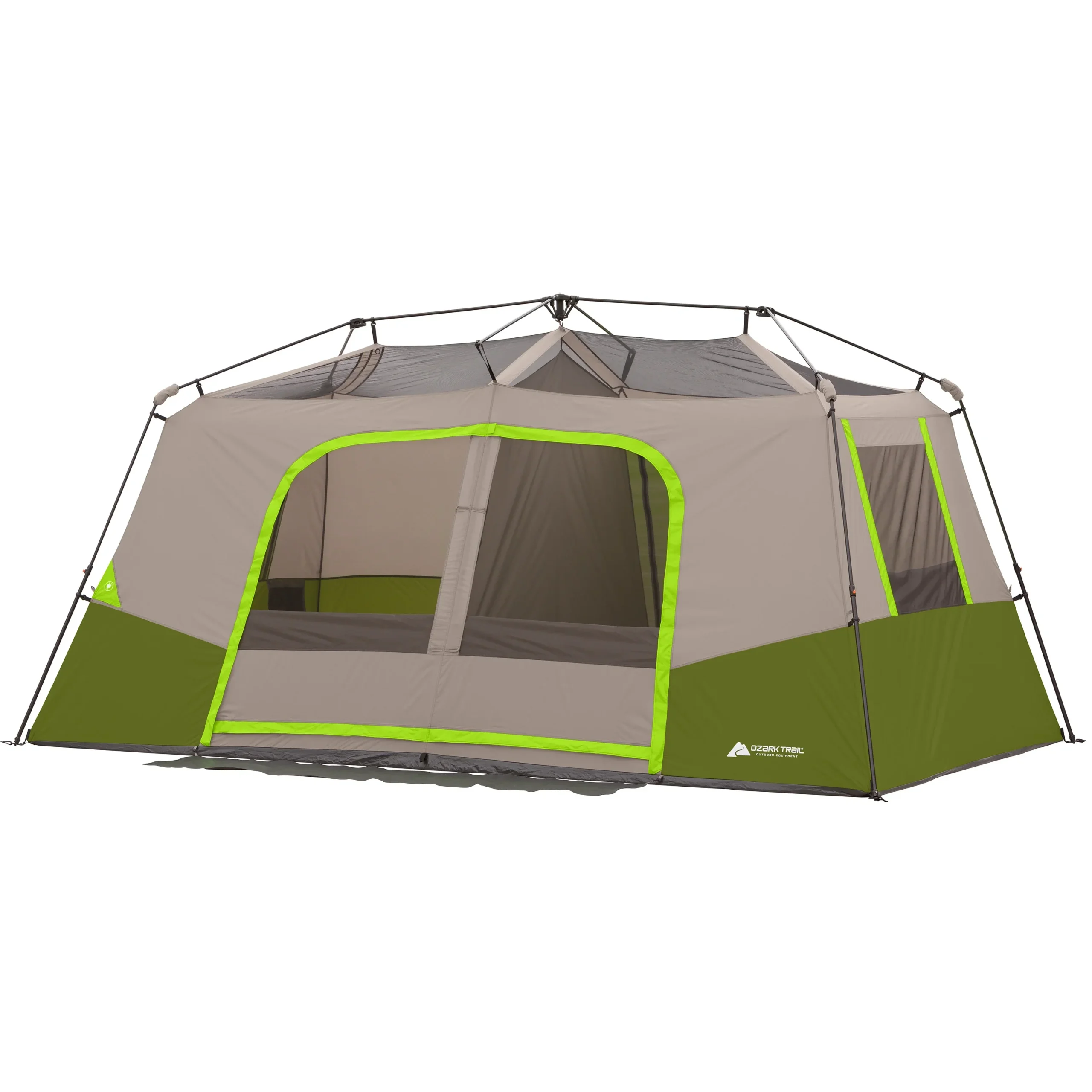 Ozark Trail 11-Person Instant Cabin Tent with Private Room -C 3-Room Family Camping Tent with Awning