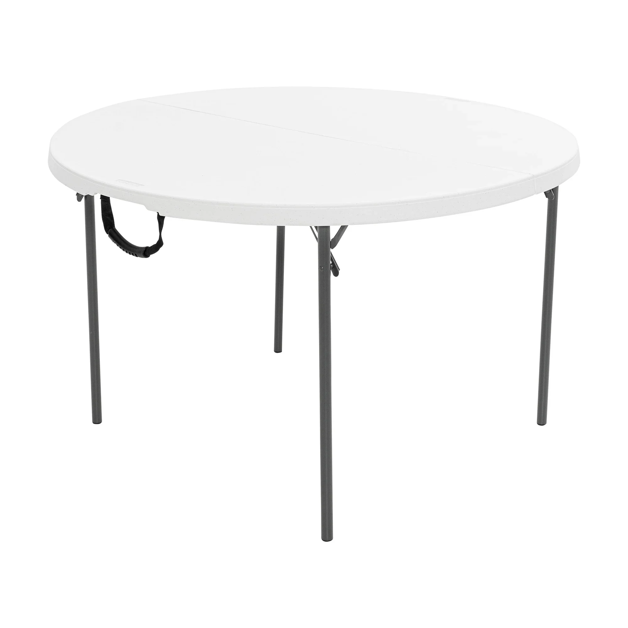 Lifetime 48 inch Round Fold-in-Half Table, Indoor/Outdoor Essential, White Granite (280064)