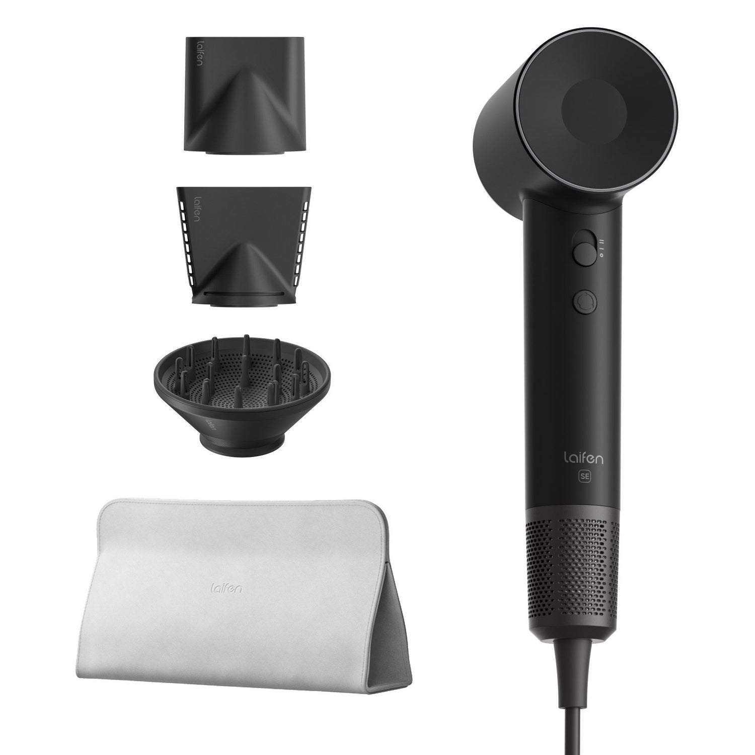 Laifen SE Hair Dryer with 3 Nozzle Attachments and Storage Bag