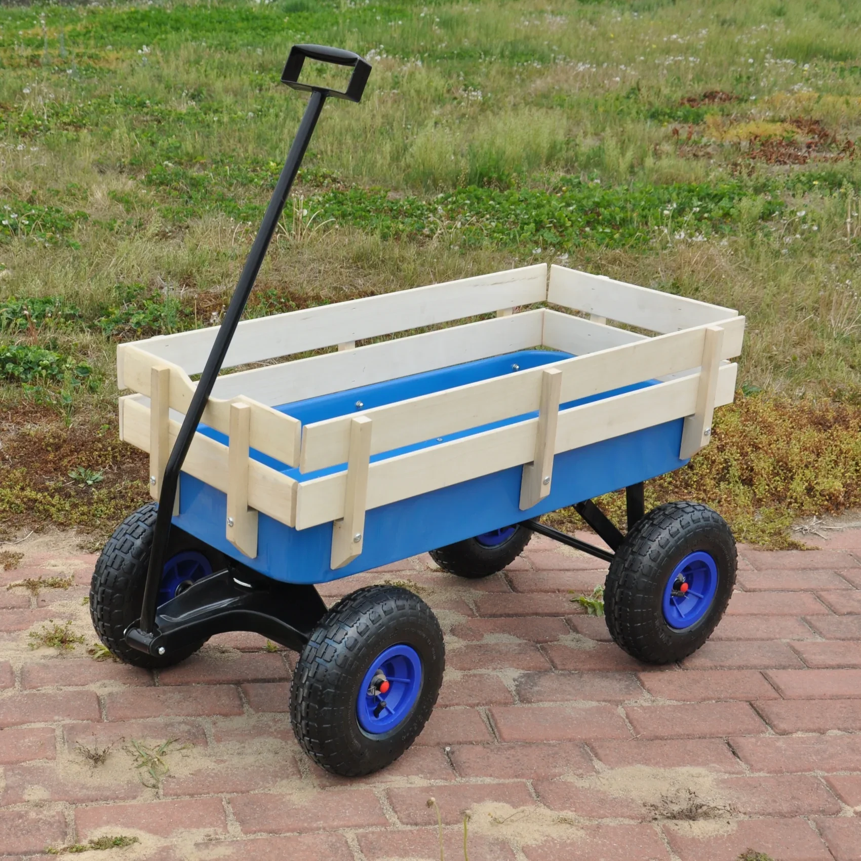 Collapsible Folding Wagon, Push Pull Foldable Beach Wagon Cart with All-Terrain Wheels, Heavy Duty Utility Grocery Wagon for Outdoor Camping Garden Sport Shopping,Pink