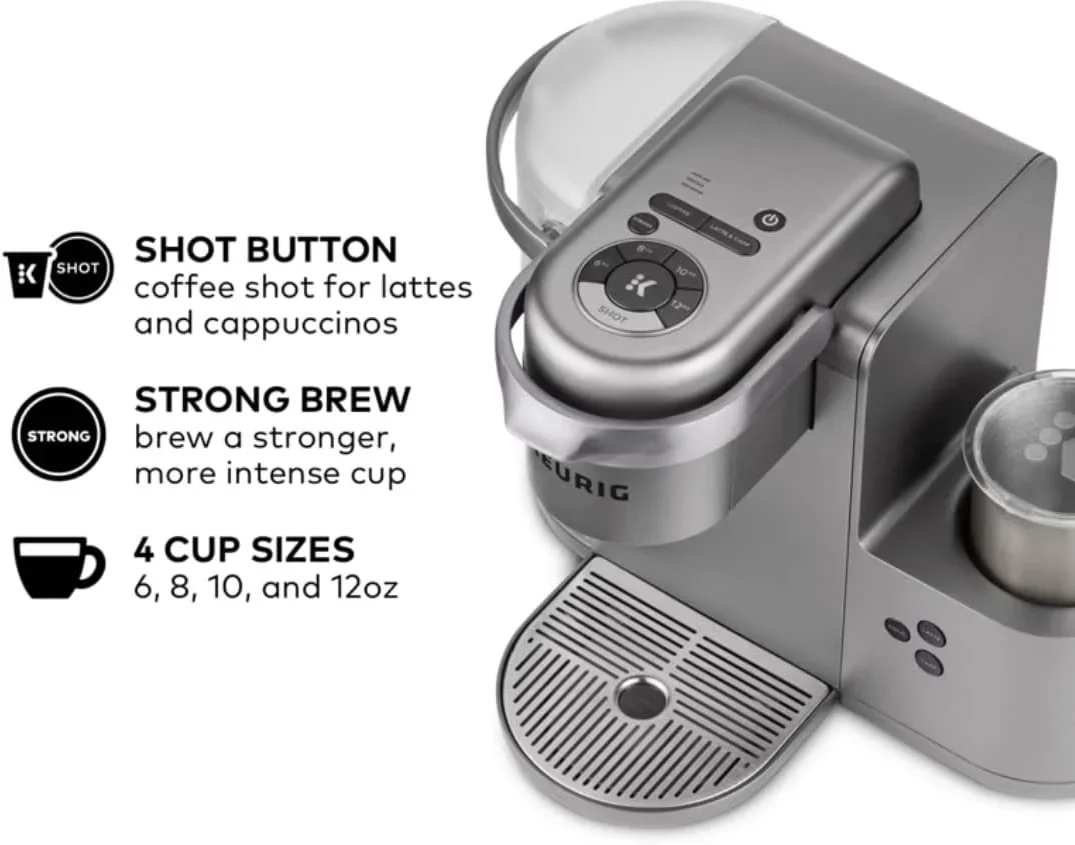 Restored Keurig KCK84NK K-Cafe C Single Serve K-Cup Pod Coffee, Latte and Cappuccino Maker, Nickel (Refurbished)