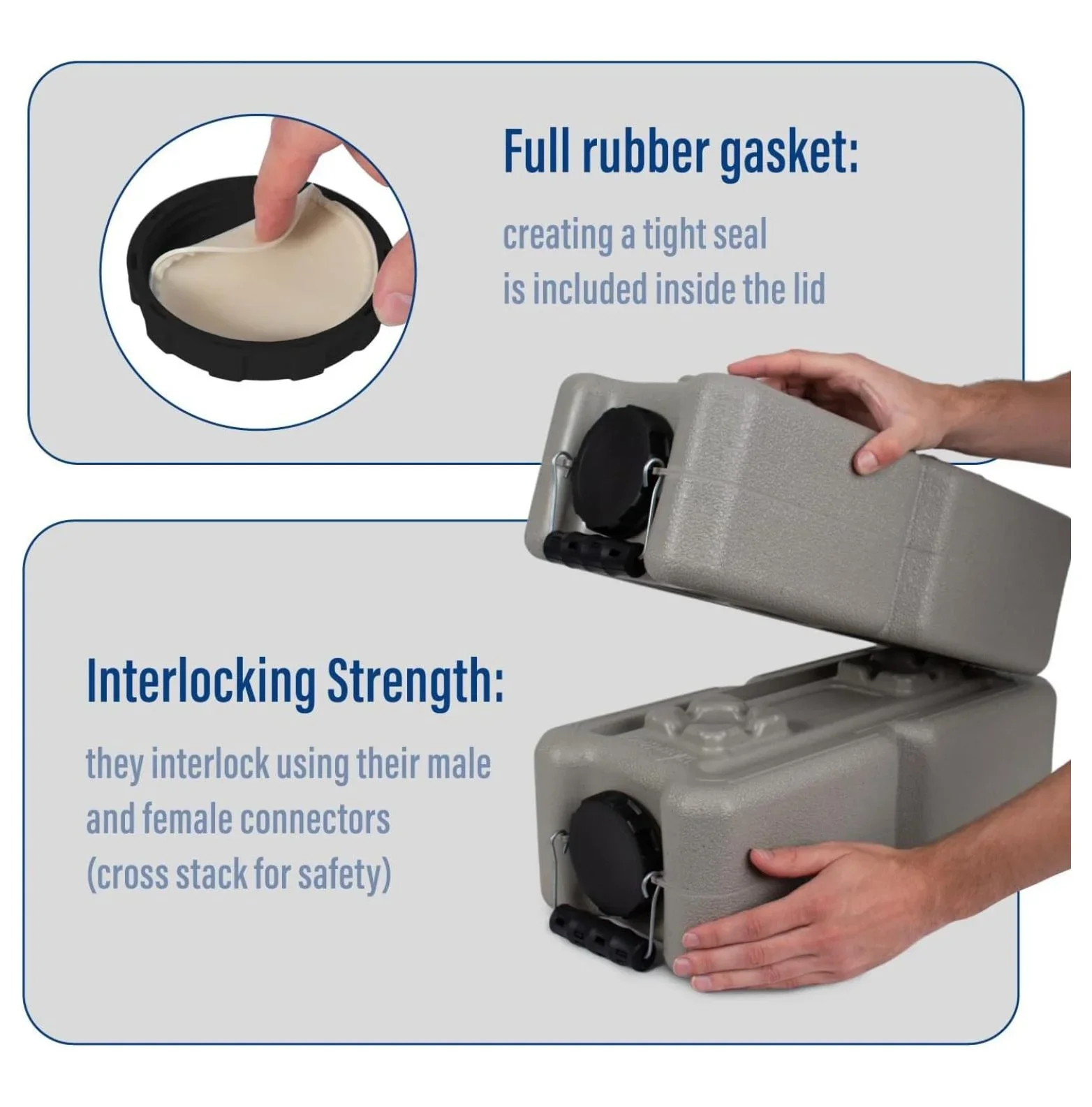 International Water Storage Containers for Emergency Water Storage | 4-Pack of Stackable 3.5 Gallon Water Container Bricks | Food-Grade HDPE Plastic | BPA-Free | STD Tan
