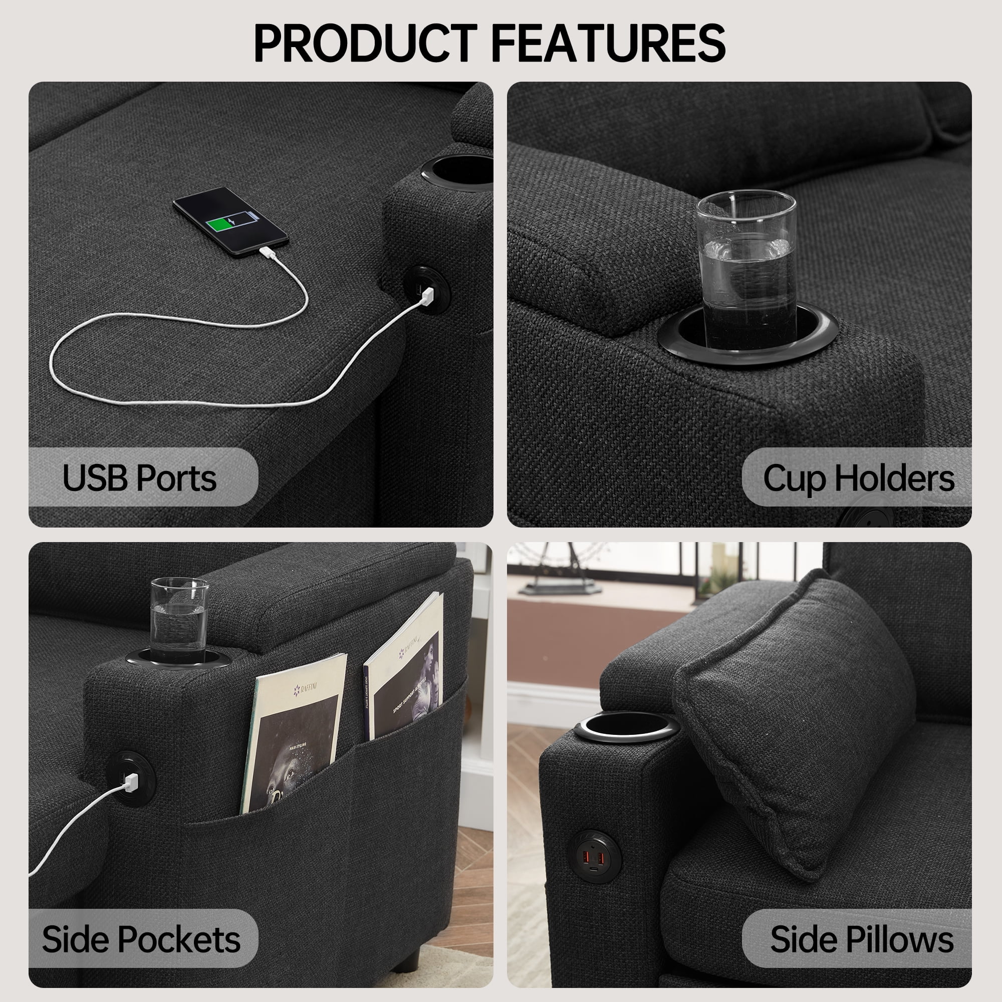 Innumia Sectional Sleeper Sofa with USB Charging - L-Shaped and U-Shaped Options