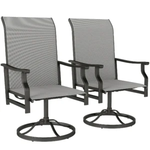 Outsunny Patio Swivel Chair Set of 2, Swivel Rocker with High Back