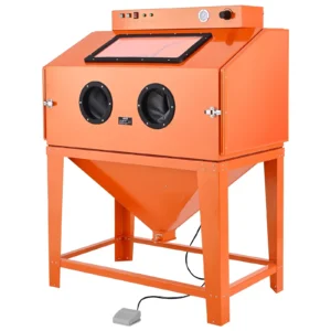 VEVOR 115 Gallon Sandblasting Cabinet, Heavy Duty Steel Sand Blasting Cabinet with 31-Gallon Media Hopper, Dual Blasting Guns & 1.6HP Dust Collector