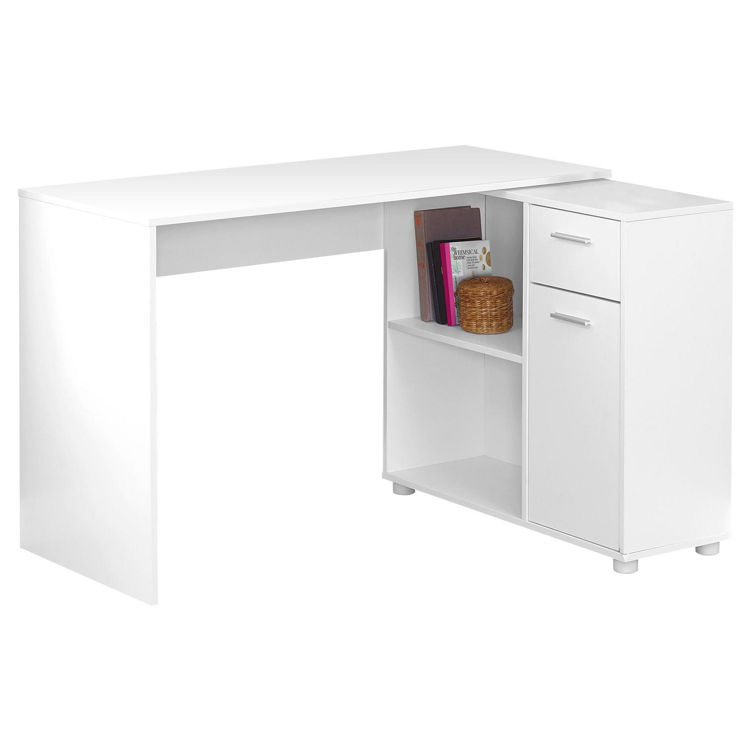 Monarch Specialties Computer Desk, Home Office, Corner, Storage Drawers, 46"l, L Shape, Work, Laptop, Laminate, White, Contemporary, Modern