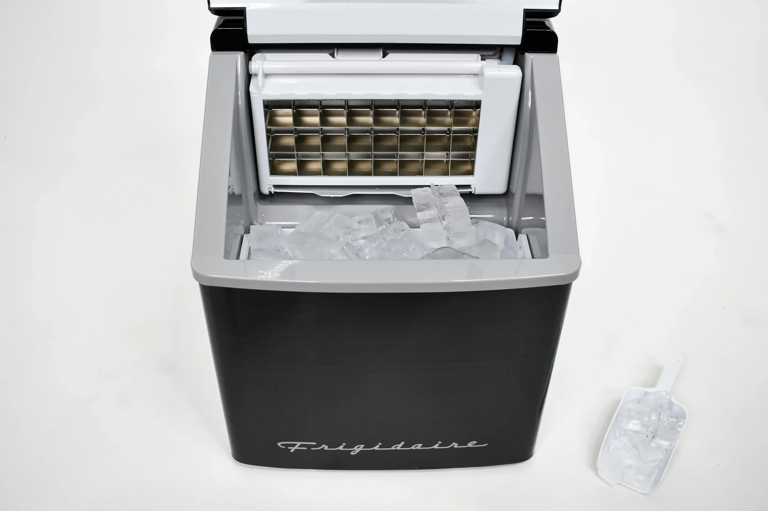 Frigidaire 40lbs. Countertop Clear Square Ice Maker - Stainless Steel