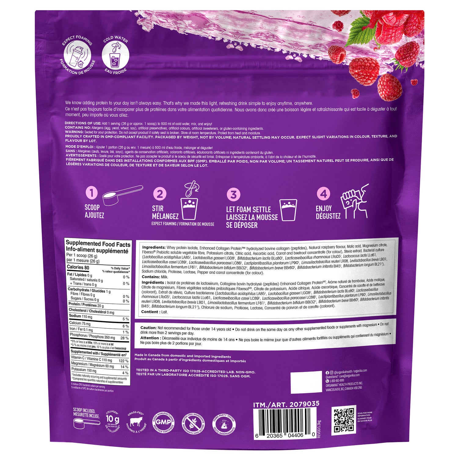 Organika Protein Hydrator 1.3kg, Wild Raspberry