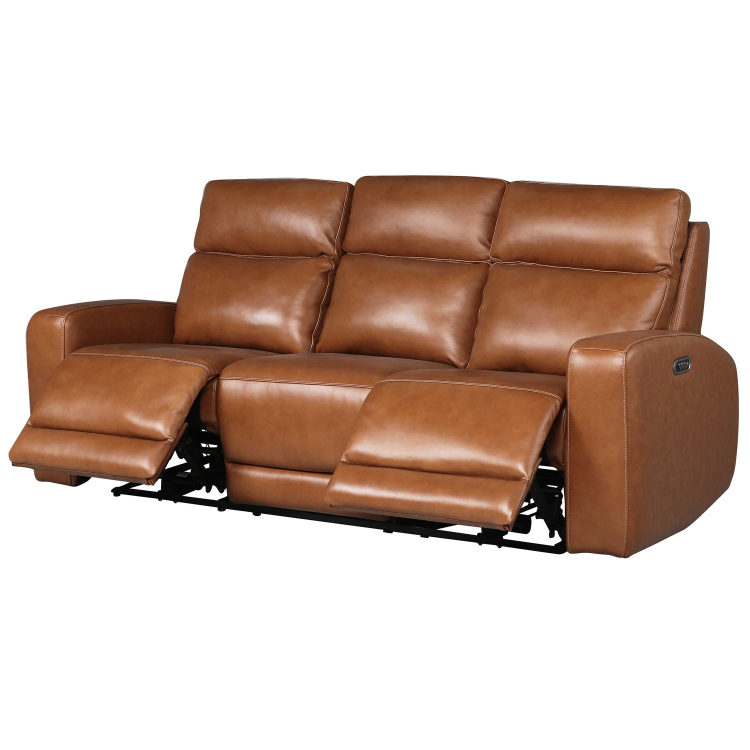 NiceLink Marlowe Top Grain Leather Power Sofa with Lumbar Support