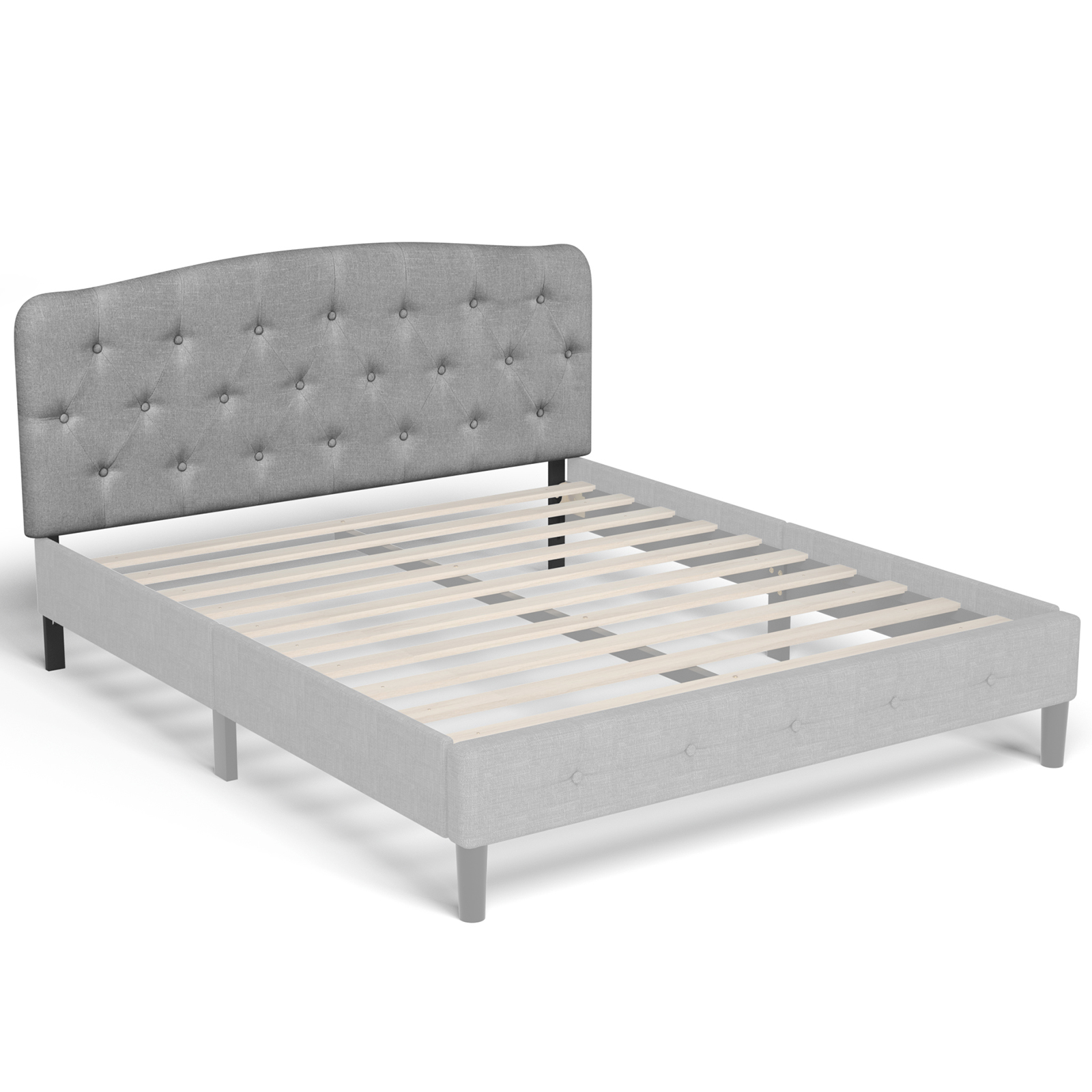 Patiojoy Tufted Upholstered Full Size Headboard Adjustable Height
