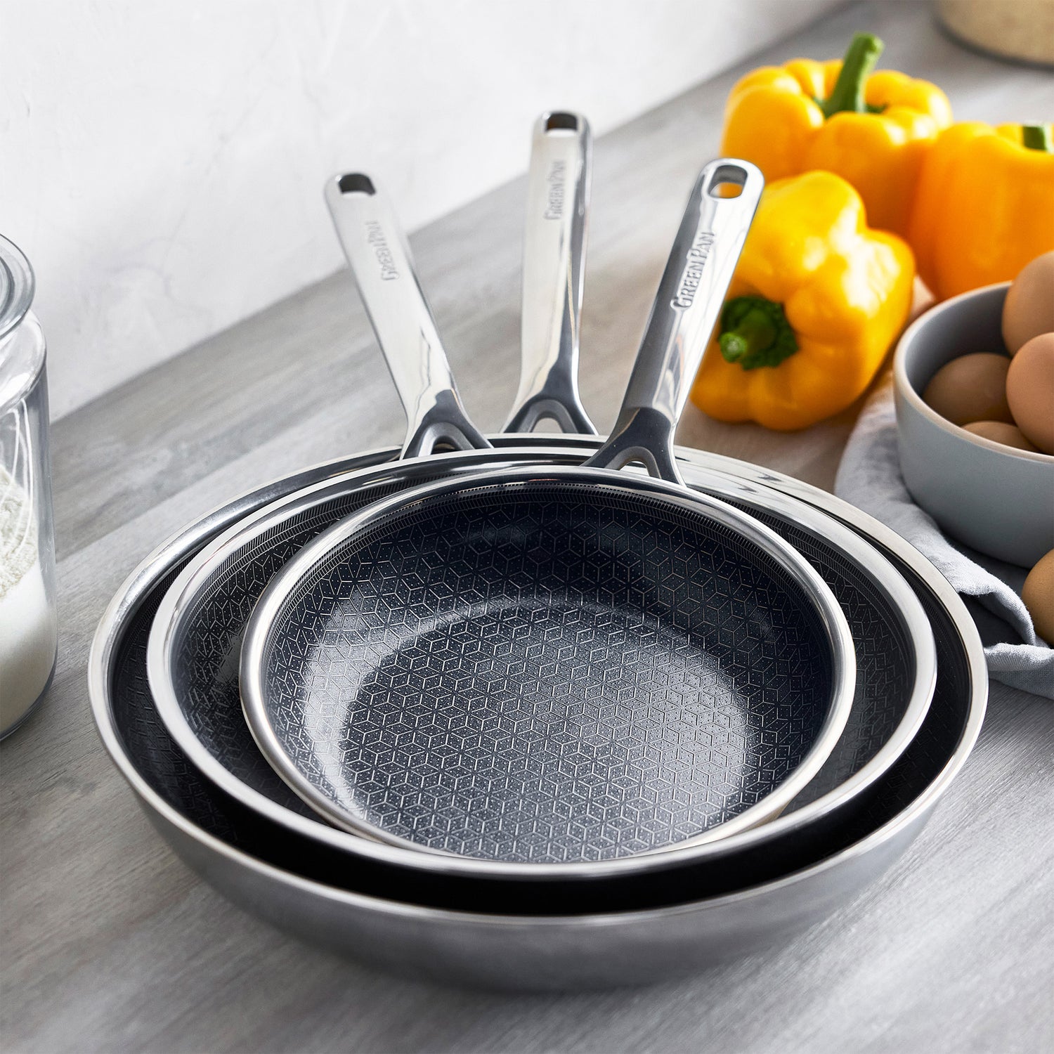 Greenpan Spectra Hybrid Ceramic Non-Stick Skillet Set, 3-pieces