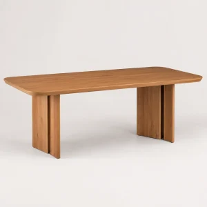 Walnut Rectangular Engineered Wood Dining Table for 6