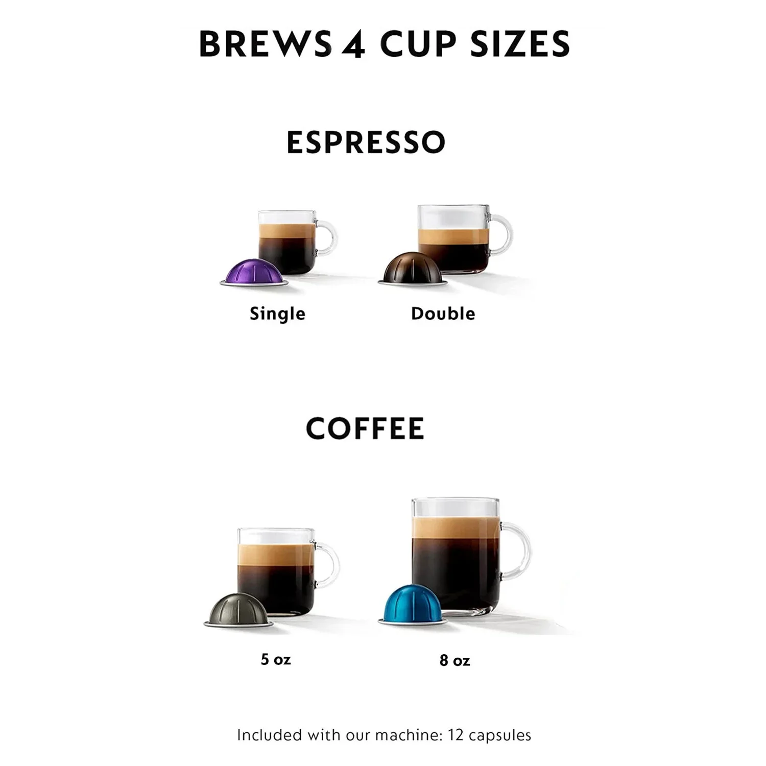 Nespresso New Vertuo Plus Deluxe Coffee and Espresso Machine by De'Longhi, Black, Single-Serve Brewers