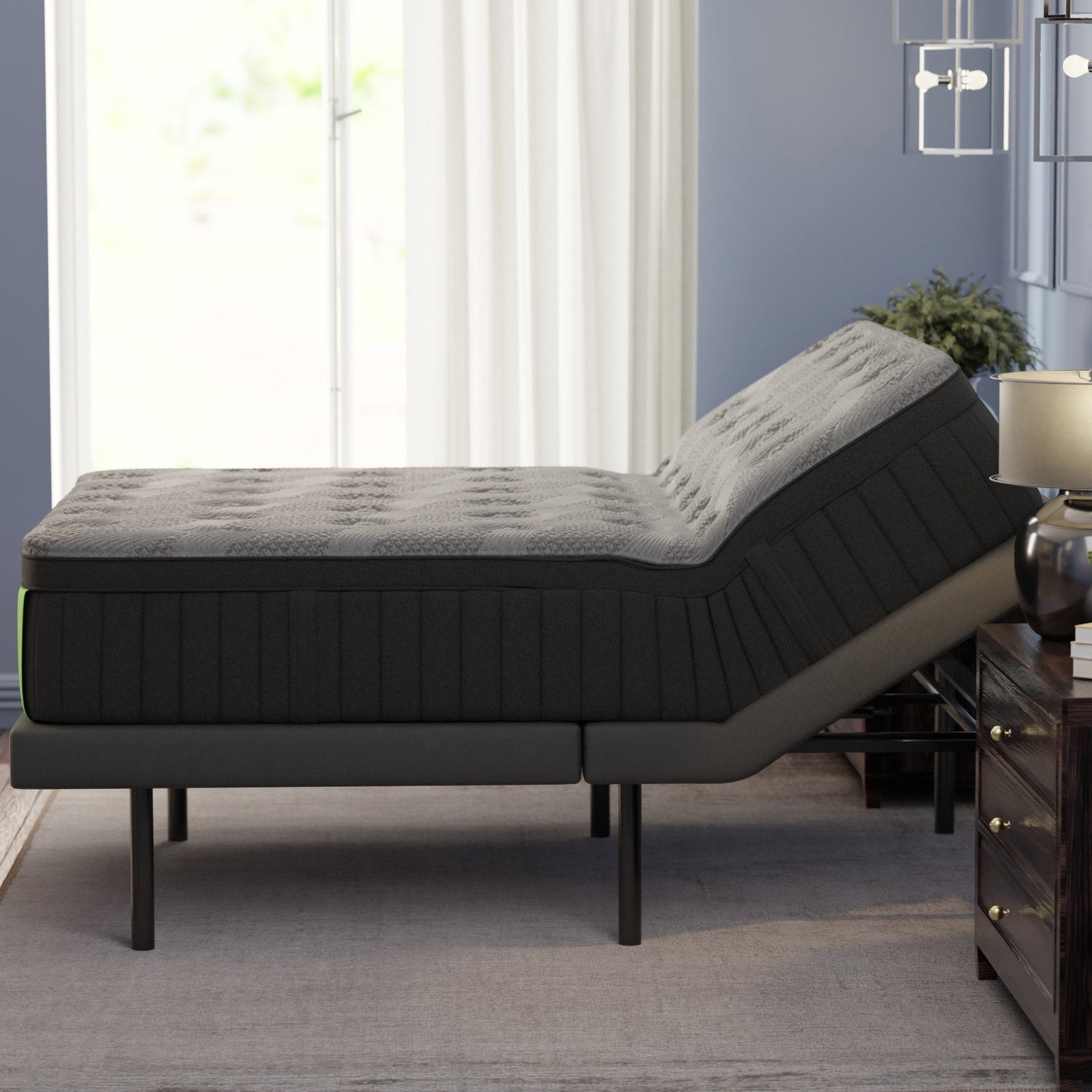 GhostBed Luxe II 35.6 cm (14 in.) Gel Memory Foam Mattress with Adjustable Base