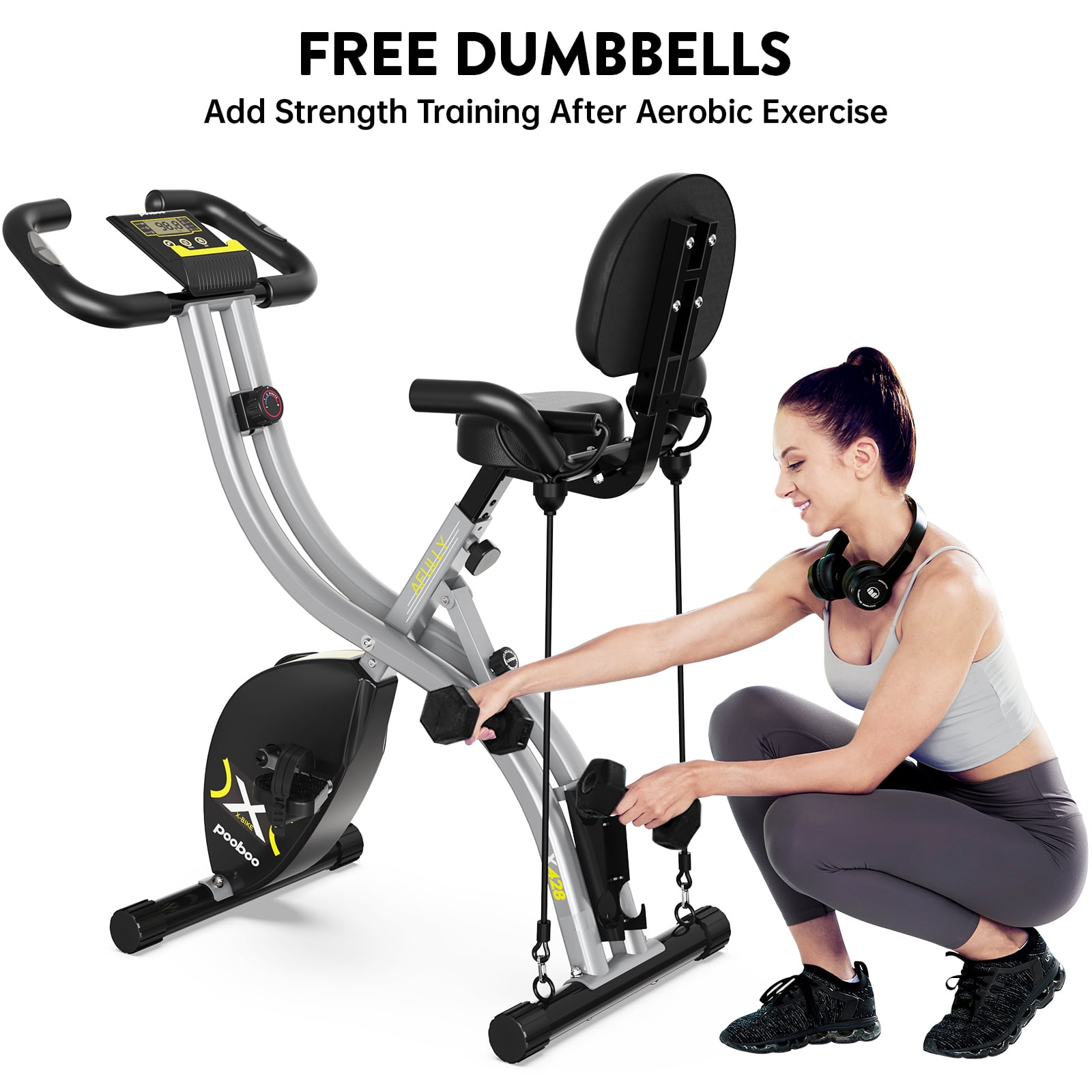 Pooboo Exercise Bikes 16 Levels Magnetic Resistance Stationary Bike Workout Cycling