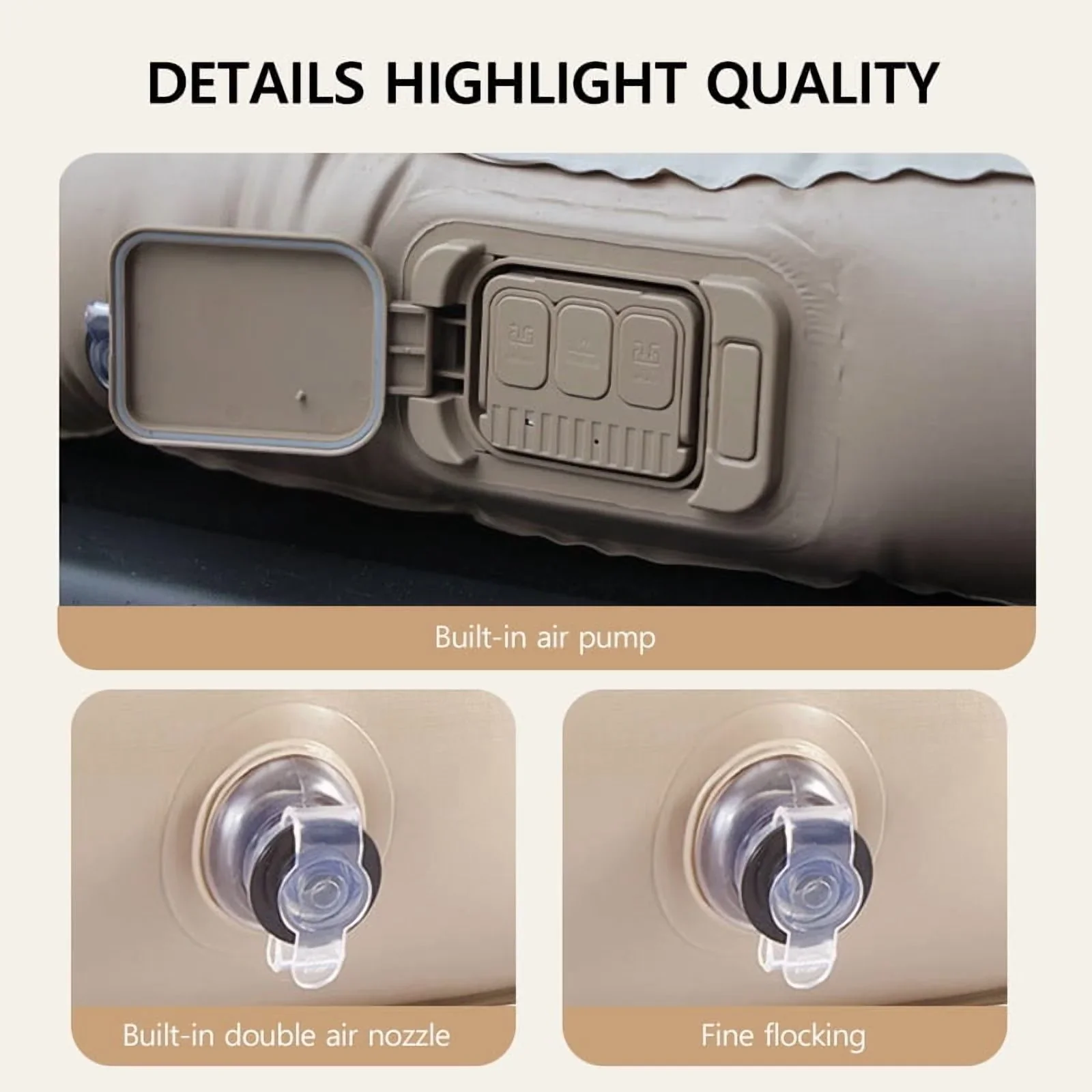Car Inflatable Mattress For Tesla Model Y Juniper 2021-2025 PVC Flocking Portable Foldable Travel Bed Outdoor Travel Camping Air Mattress