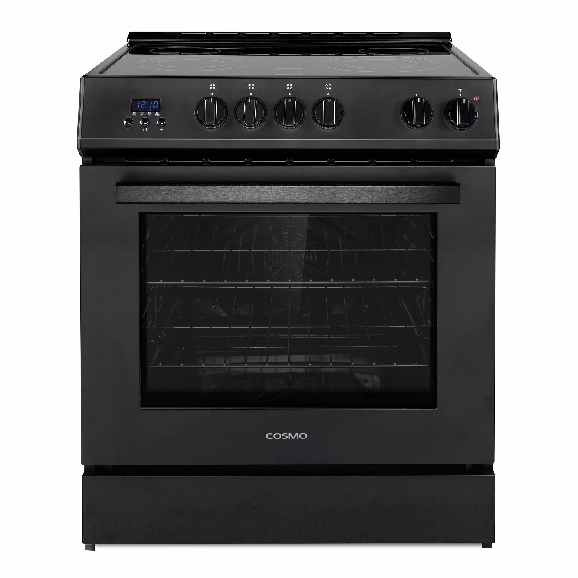 Cosmo 30 in. Stellar Collection 5.0 cu. ft. Electric Range, 4 Burners, Convection Oven in Matte Black